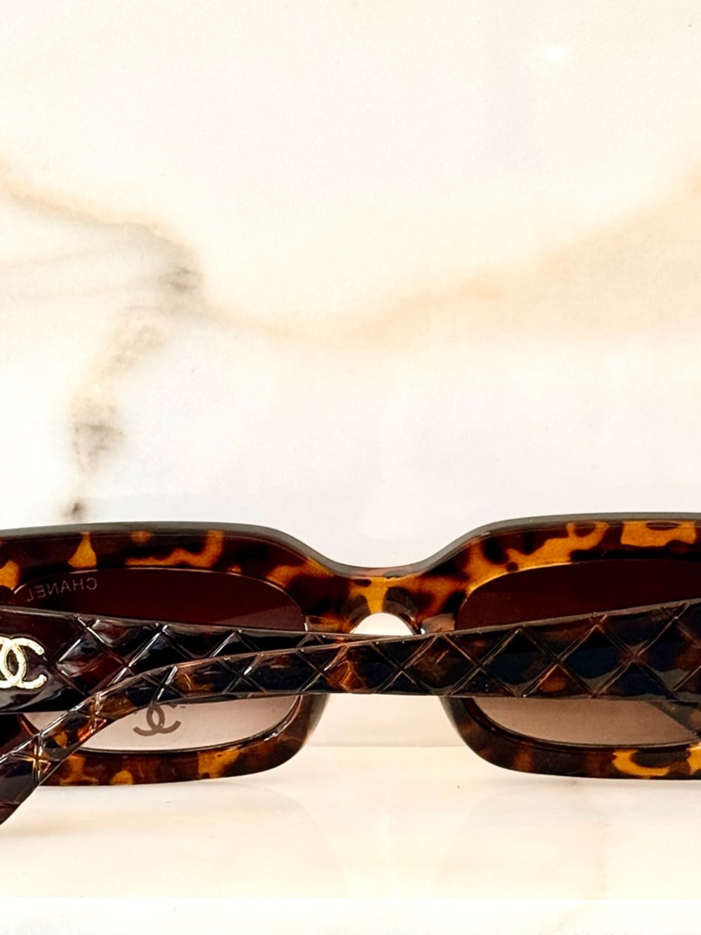 Fashion luxury Tortoiseshell Rectangular Sunglasses fashion fancy - Picture 2 of 8